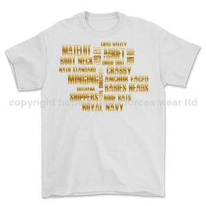 Royal Navy Slang Mash Up Unisex Printed T-Shirt