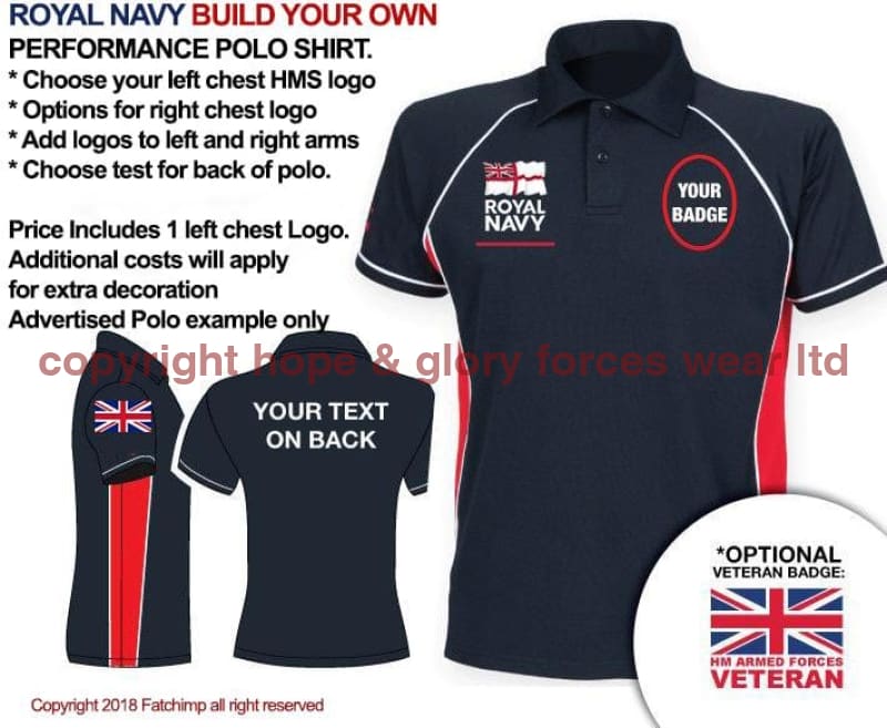 Royal Navy UNITS Build Your Own Men s Performance Polo Shirt