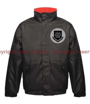 Royal Navy Units Embroidered Regatta Waterproof Insulated Jacket Xs - 35/36 Inch Chest / Black/Red