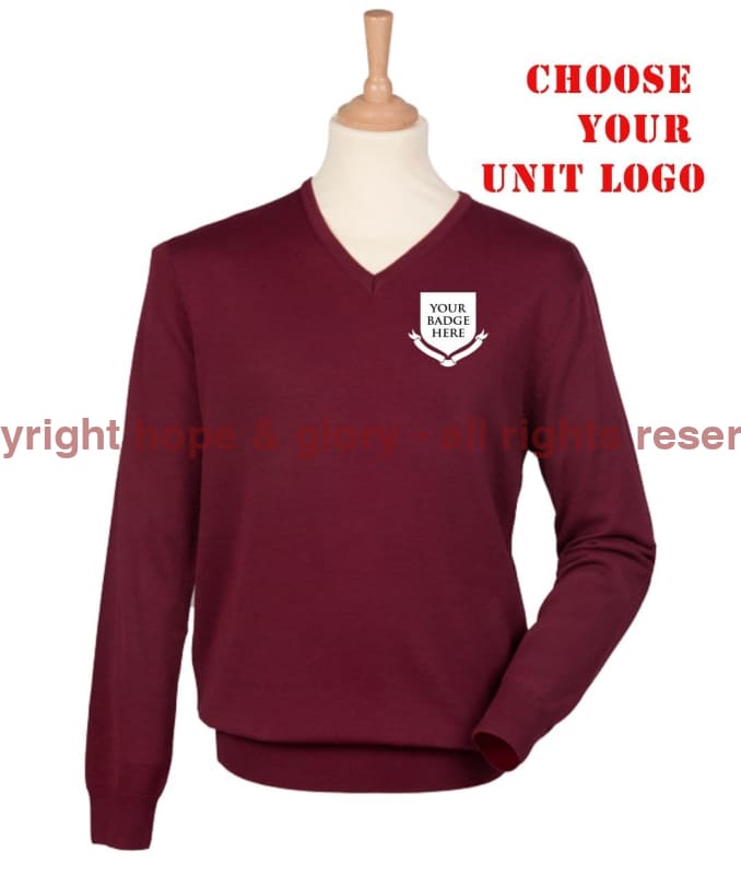 Jumper - Regimental Lightweight Cotton Acrylic V Neck Sweater