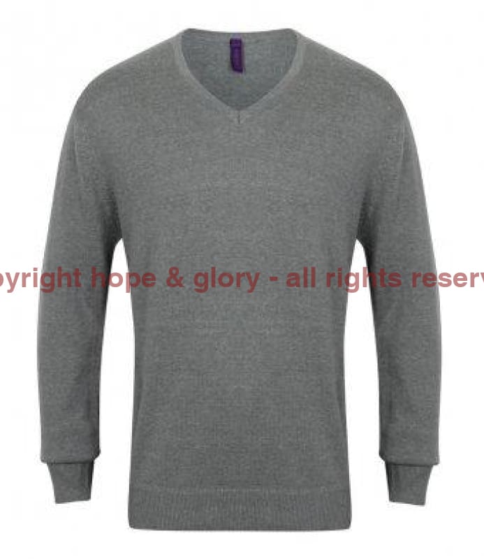 Jumper - Regimental Lightweight Cotton Acrylic V Neck Sweater