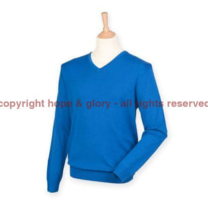 Jumper - Regimental Lightweight Cotton Acrylic V Neck Sweater