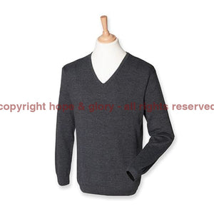 Jumper - Regimental Lightweight Cotton Acrylic V Neck Sweater