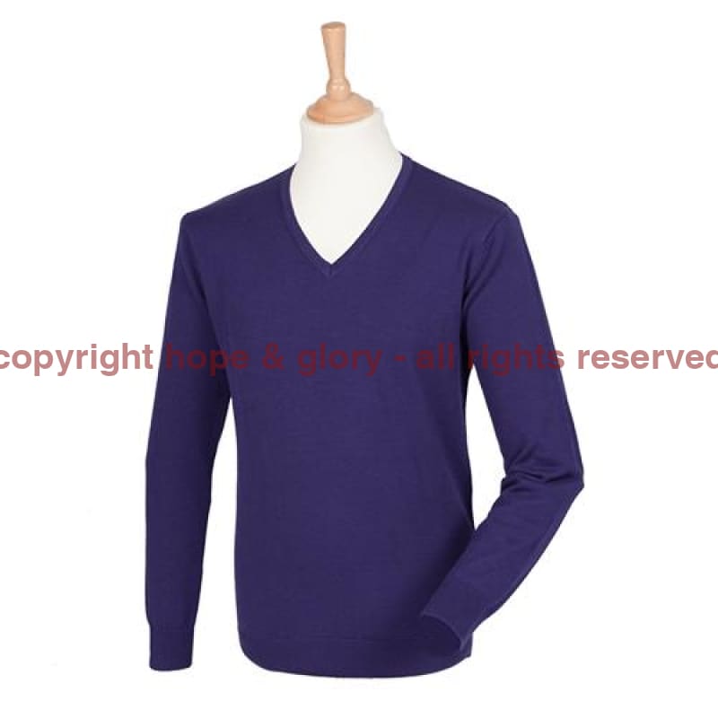 Jumper - Regimental Lightweight Cotton Acrylic V Neck Sweater