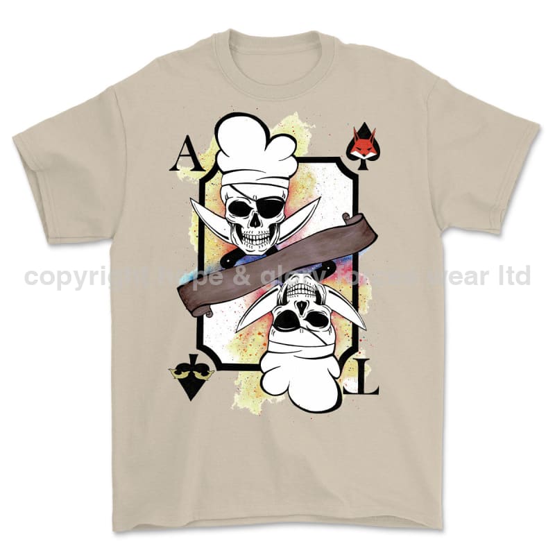 White Mafia Royal Navy Chef Playing Card Art Front Printed T-Shirt