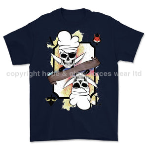 White Mafia Royal Navy Chef Playing Card Art Front Printed T-Shirt