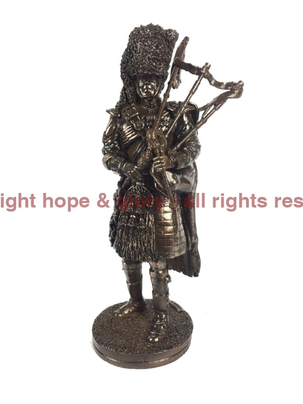 Military Statue - Royal Regiment Of Scotland Piper Cold Cast Bronze Military Statue