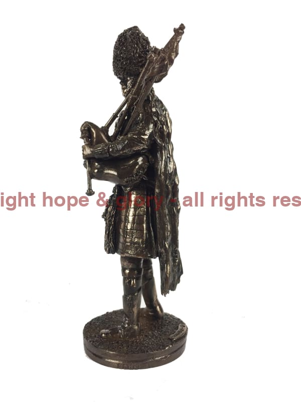 Military Statue - Royal Regiment Of Scotland Piper Cold Cast Bronze Military Statue