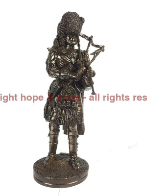 Military Statue - Royal Regiment Of Scotland Piper Cold Cast Bronze Military Statue