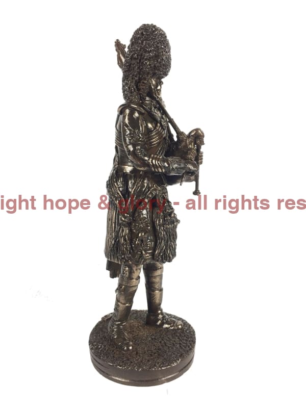 Military Statue - Royal Regiment Of Scotland Piper Cold Cast Bronze Military Statue