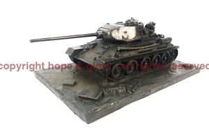 Russian T-34-85 Bronze Tank Model Military Statue