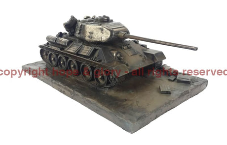 Russian T-34-85 Bronze Tank Model Military Statue