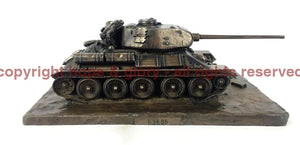 Russian T-34-85 Bronze Tank Model Military Statue