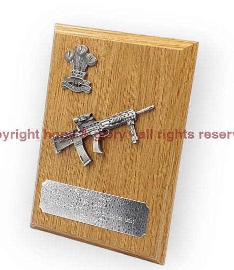 SA80 Rifle And Cap Badge Military Plaque