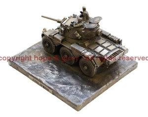 Military Statue - Saladin FV601 Armoured Car Cold Cast Bronze Military Statue