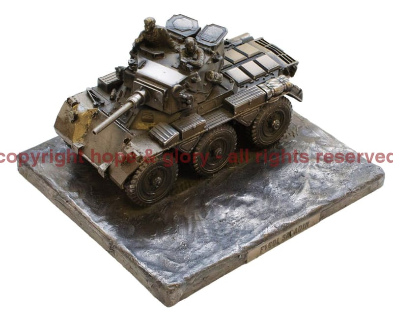 Military Statue - Saladin FV601 Armoured Car Cold Cast Bronze Military Statue