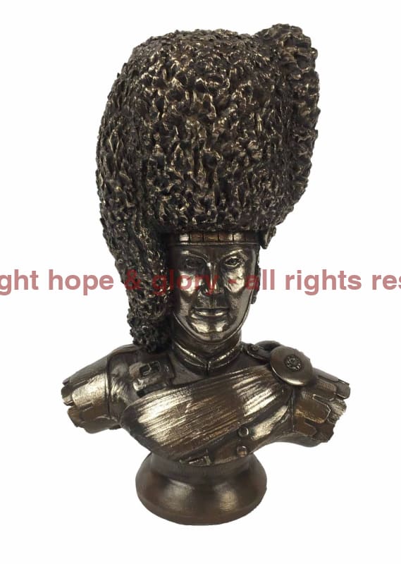 Scots Guard Pipe Major Bronze Military Statue