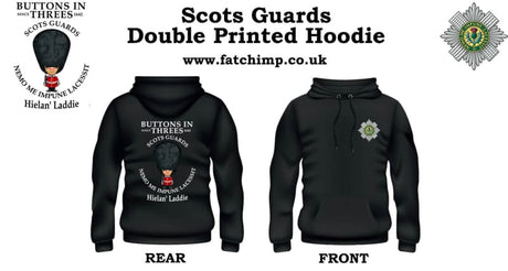 Scots Guards Buttons In Three's Double Side Printed Hoodie