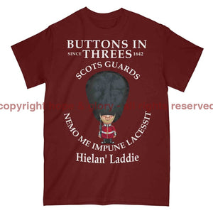 Scots Guards Buttons In Three's Military Printed T-Shirt