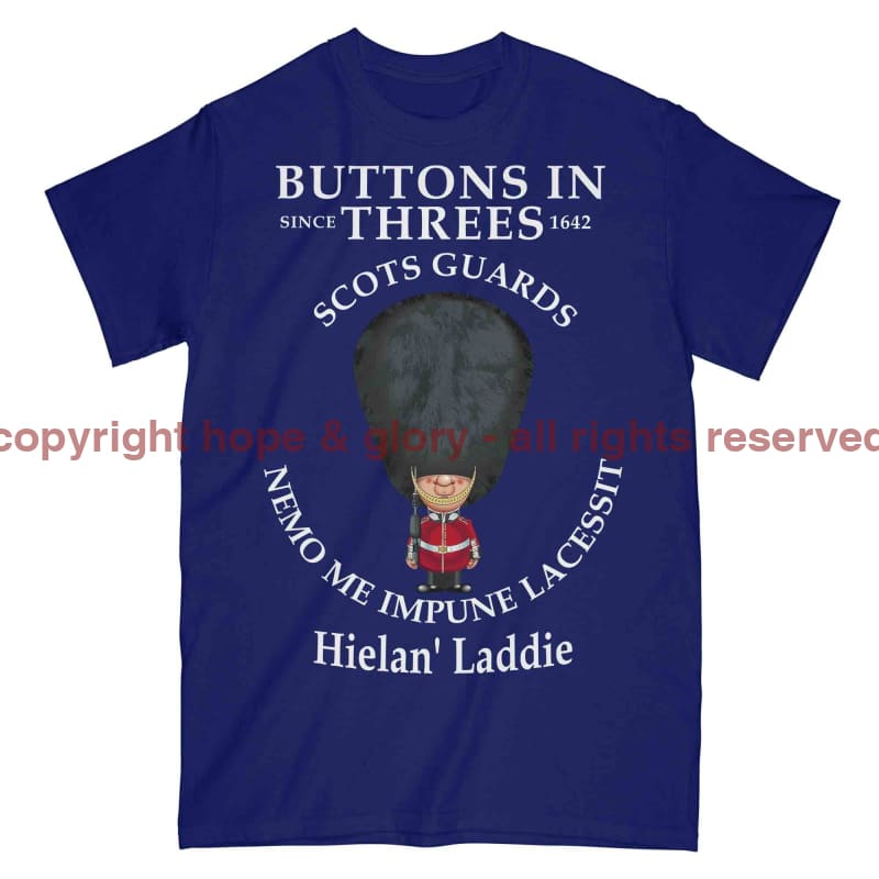 Scots Guards Buttons In Three's Military Printed T-Shirt