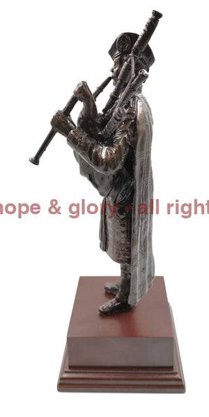 Scottish Piper Cold Cast Bronze Statue