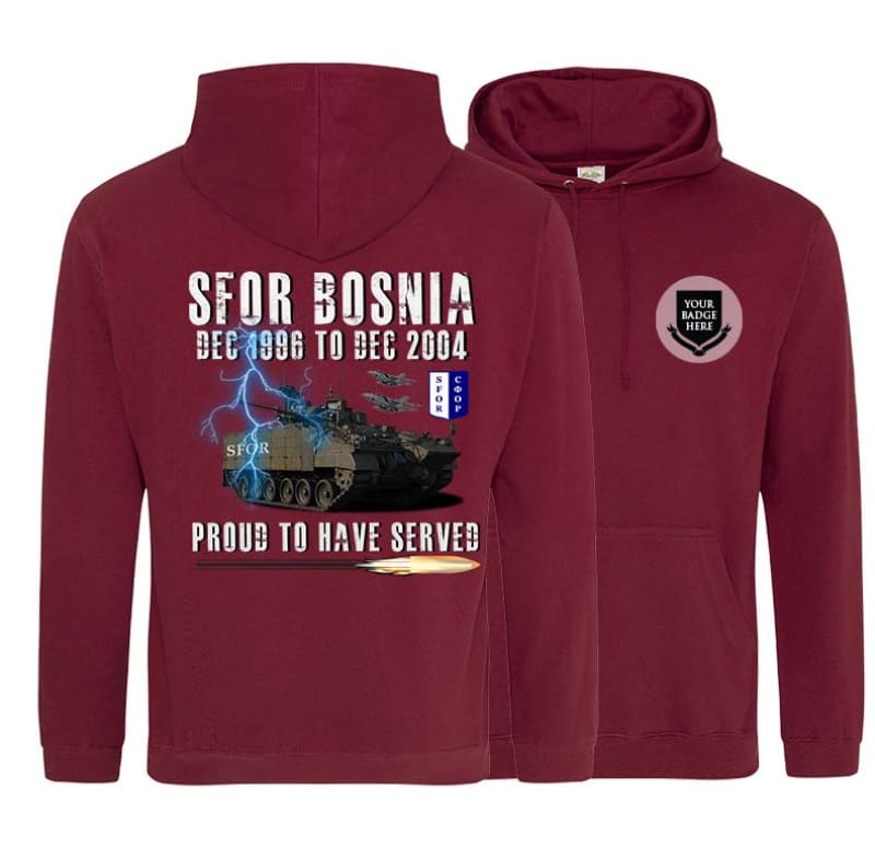 SFOR Bosnia Proud To Have Served Double Side Printed Hoodie