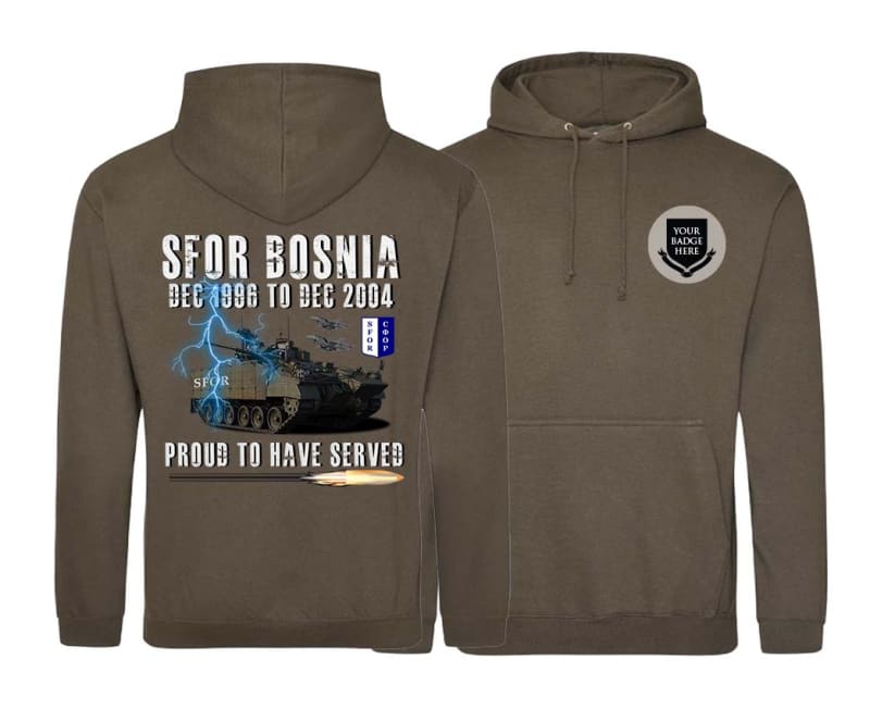 SFOR Bosnia Proud To Have Served Double Side Printed Hoodie