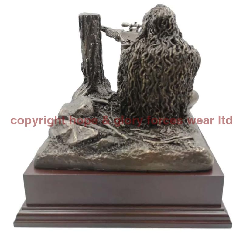 Sniper Sitting Cold Cast Bronze Figurine