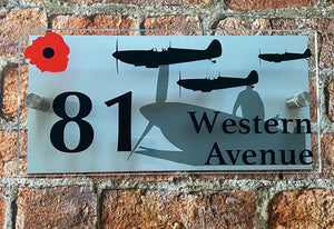 Spitfire Fighter Plane Scene House Sign