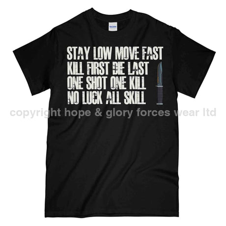 Stay Low Move Fast Army Printed T-Shirt