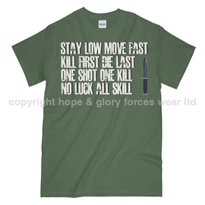 Stay Low Move Fast Army Printed T-Shirt