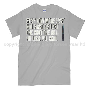 Stay Low Move Fast Army Printed T-Shirt