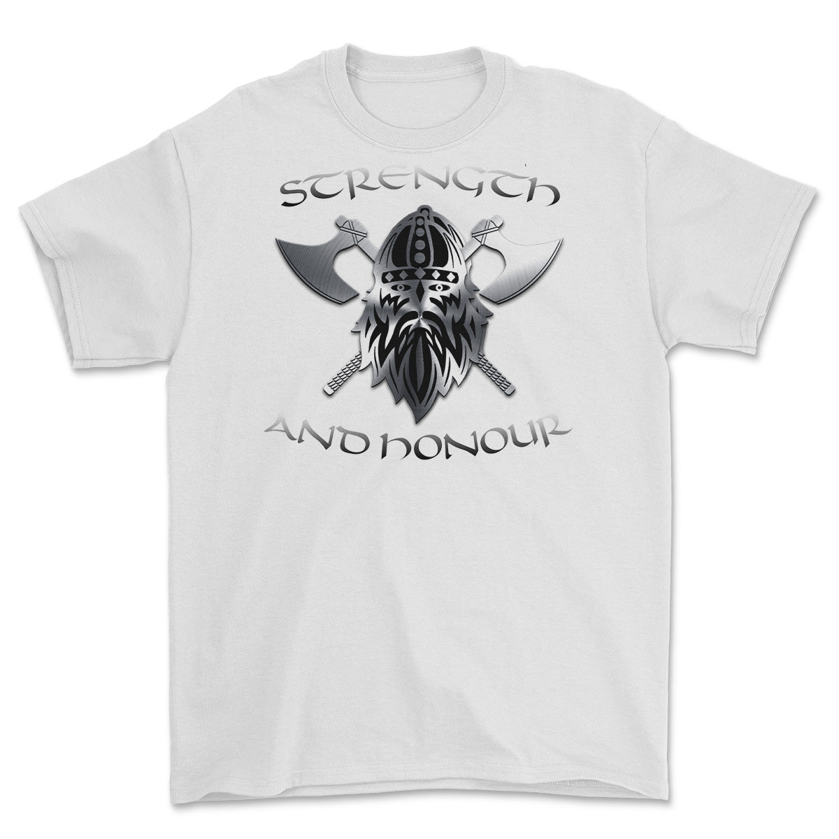 Strength and Honour Double Axe Viking Printed T-Shirt