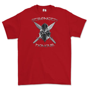 Strength and Honour Cross Swords Printed T-Shirt