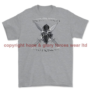 Strength and Honour Cross Swords Printed T-Shirt