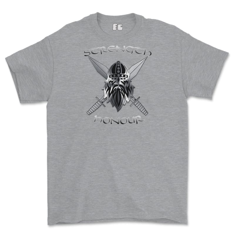 Strength and Honour Cross Swords Printed T-Shirt