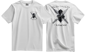 Strength and Honour Viking Sword Warrior Double Print T-Shirt