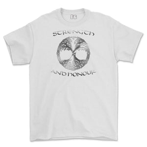 Strength and Honour Viking Tree Of Life Printed T-Shirt