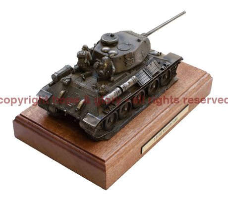 Military Statue - T-34 Medium Tank Cold Cast Bronze Military Statue Sculpture