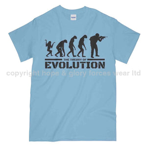 The Theory Of Evolution Military Printed T-Shirt