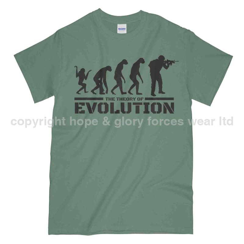 The Theory Of Evolution Military Printed T-Shirt