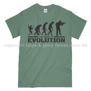 The Theory Of Evolution Military Printed T-Shirt