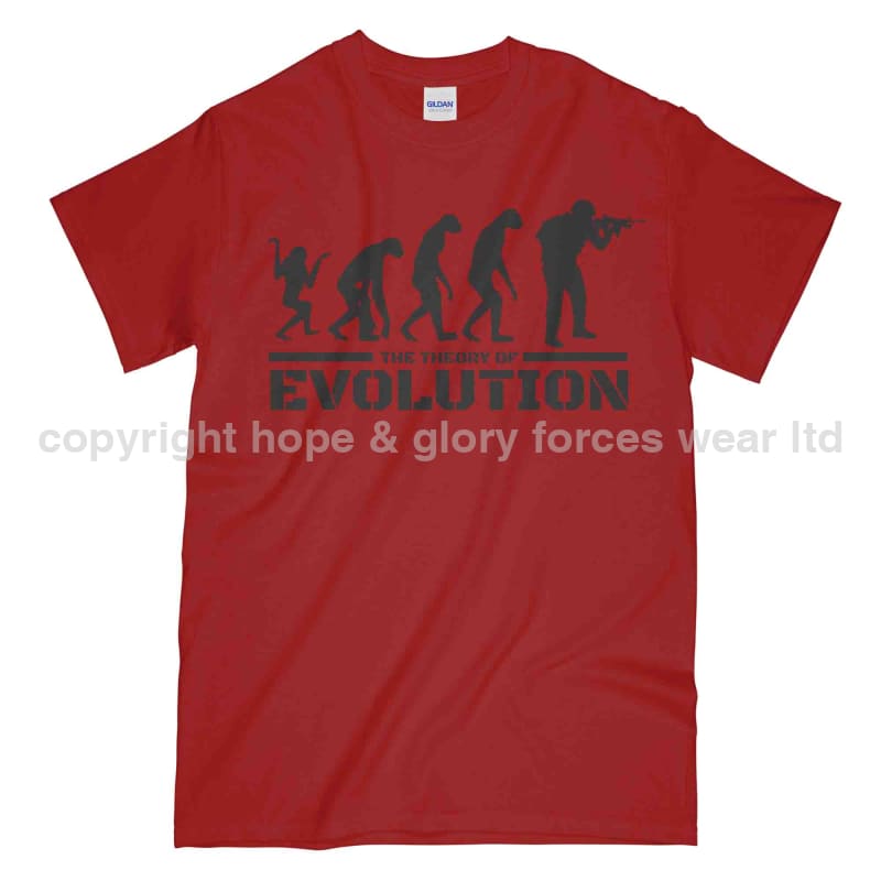 The Theory Of Evolution Military Printed T-Shirt