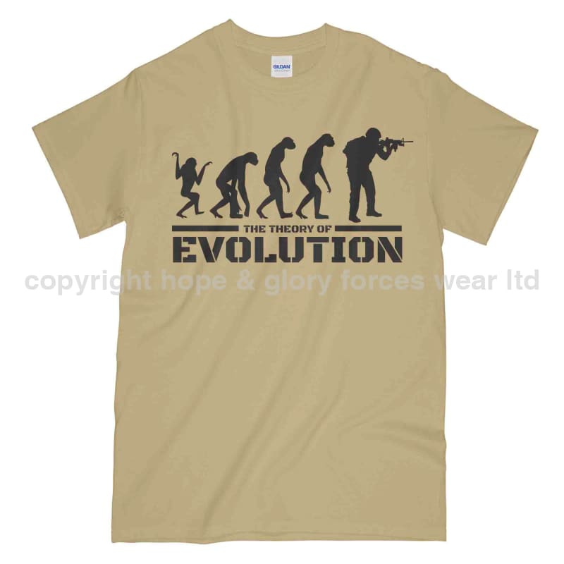 The Theory Of Evolution Military Printed T-Shirt