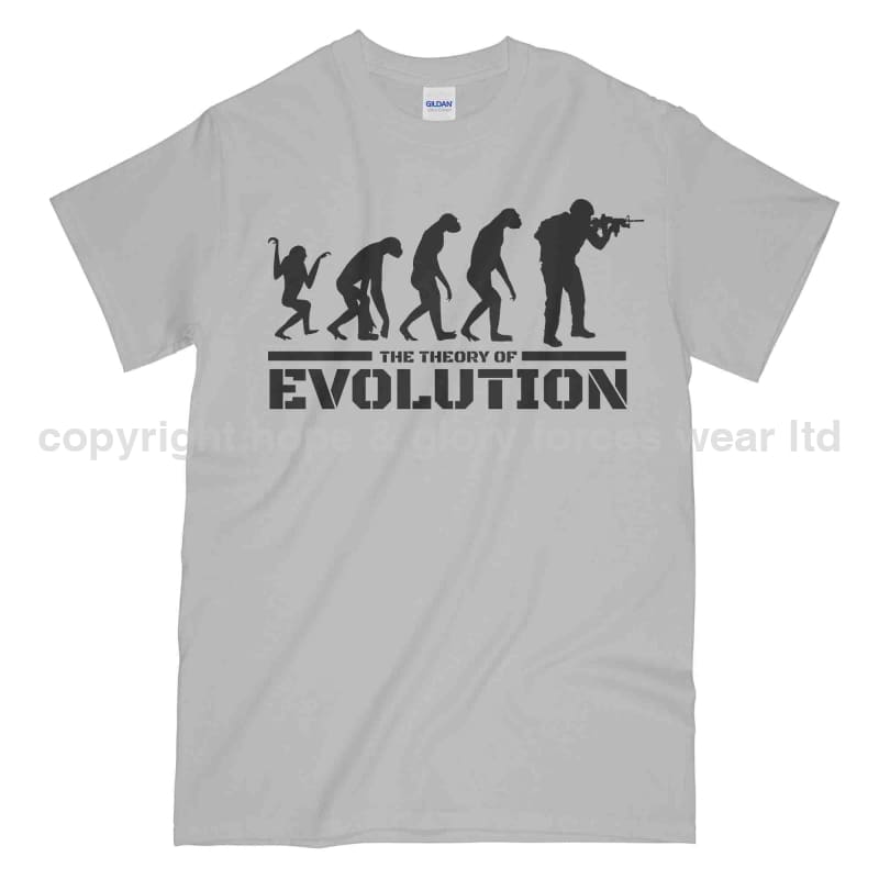 The Theory Of Evolution Military Printed T-Shirt