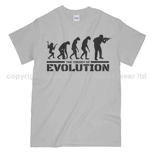 The Theory Of Evolution Military Printed T-Shirt