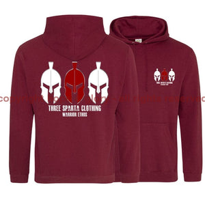 Three Sparta Red Warrior Double Side Printed Hoodie