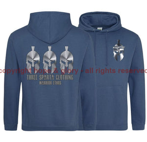 Three Sparta Silver Warrior Double Side Printed Hoodie