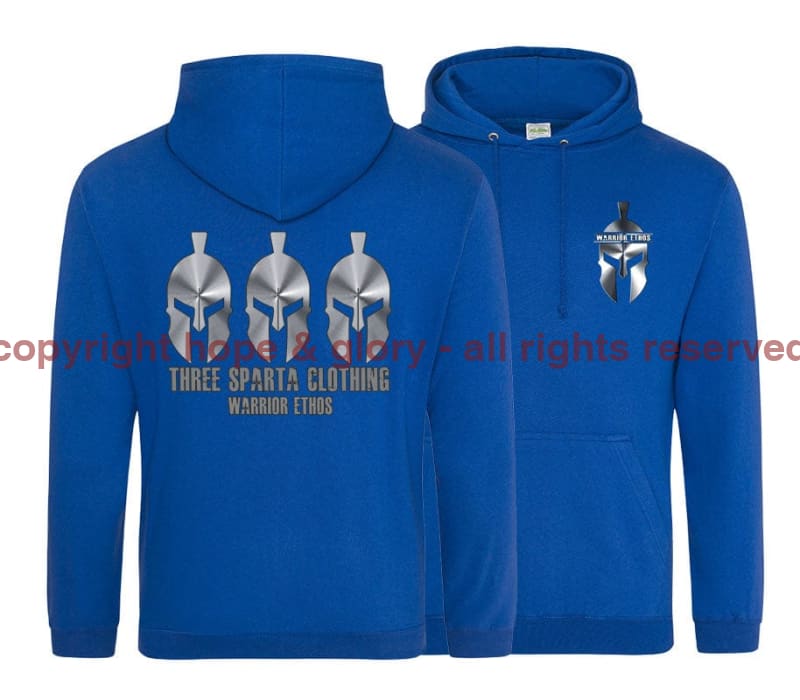 Three Sparta Silver Warrior Double Side Printed Hoodie