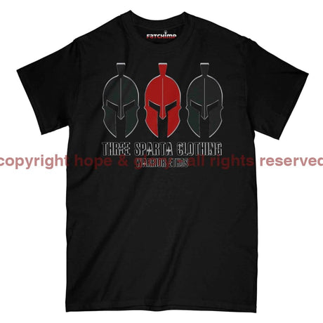 Three Sparta Warrior Ethos Dark OPS Military Printed T-Shirt